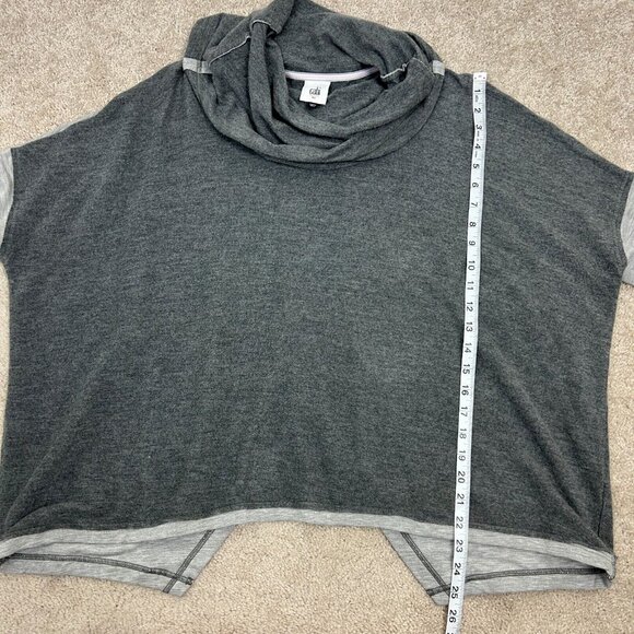 Cabi Top Womens Gray XS Cowl Neck ATC Pullover Back Athleisure Boxy Oversized - Picture 6 of 10
